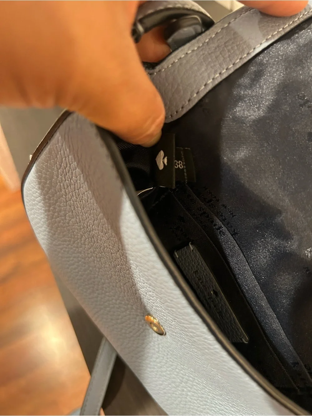 Kate Spade Leila Mini Flap Crossbody Blue Leather Frosy Sky EUC